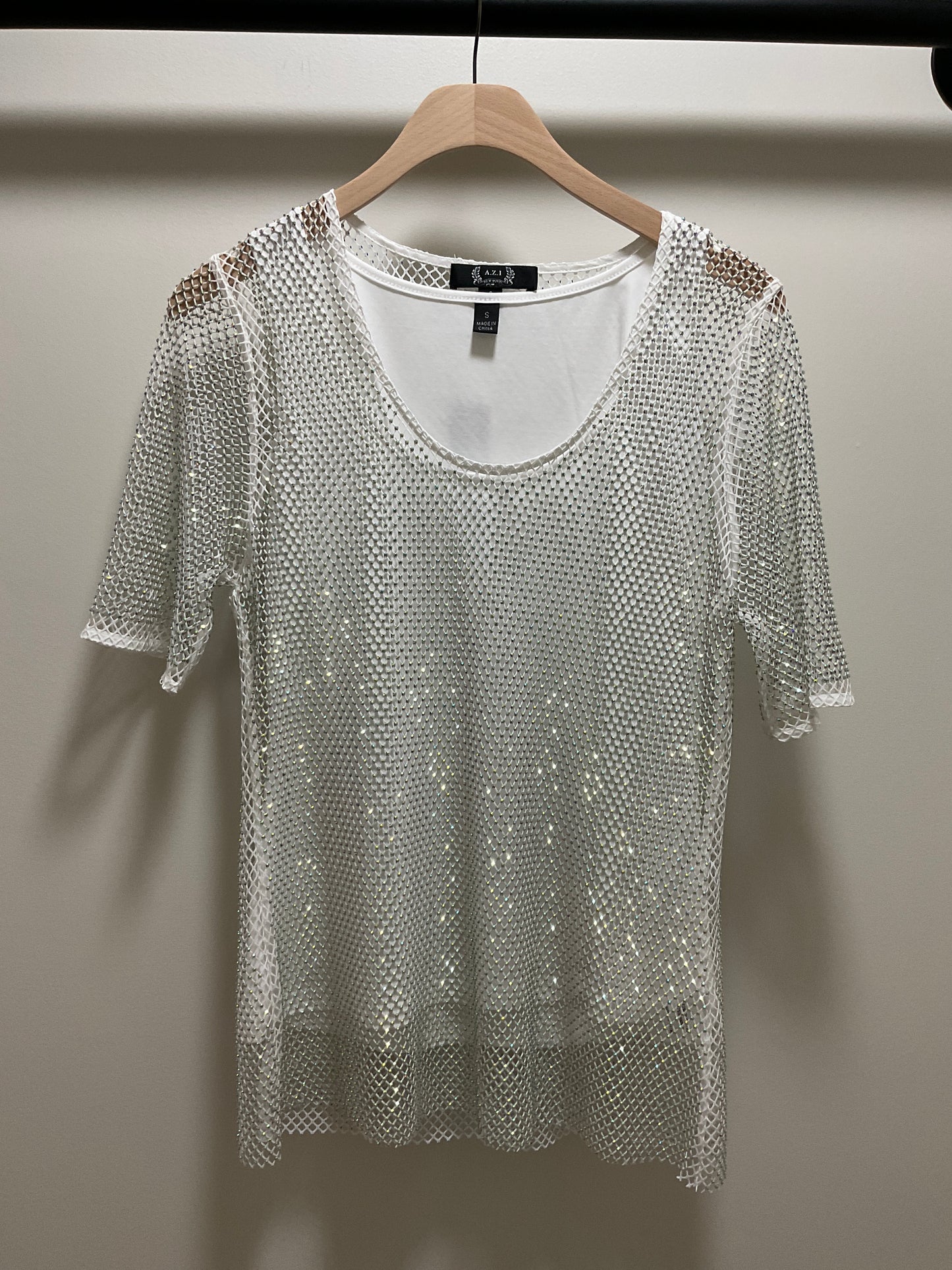 ZOEY BLING MESH TOP