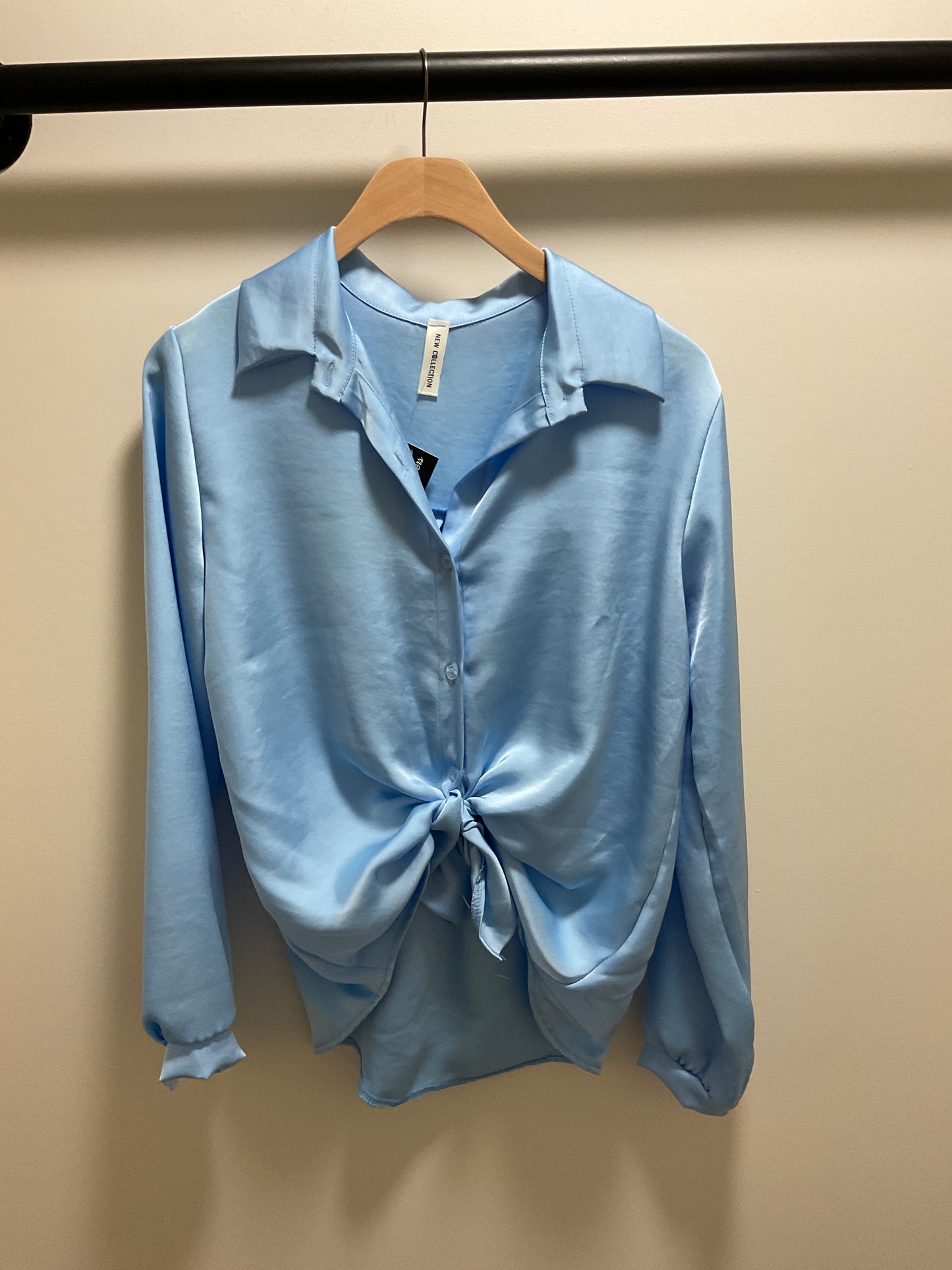 SATIN TIED UP BLOUSE