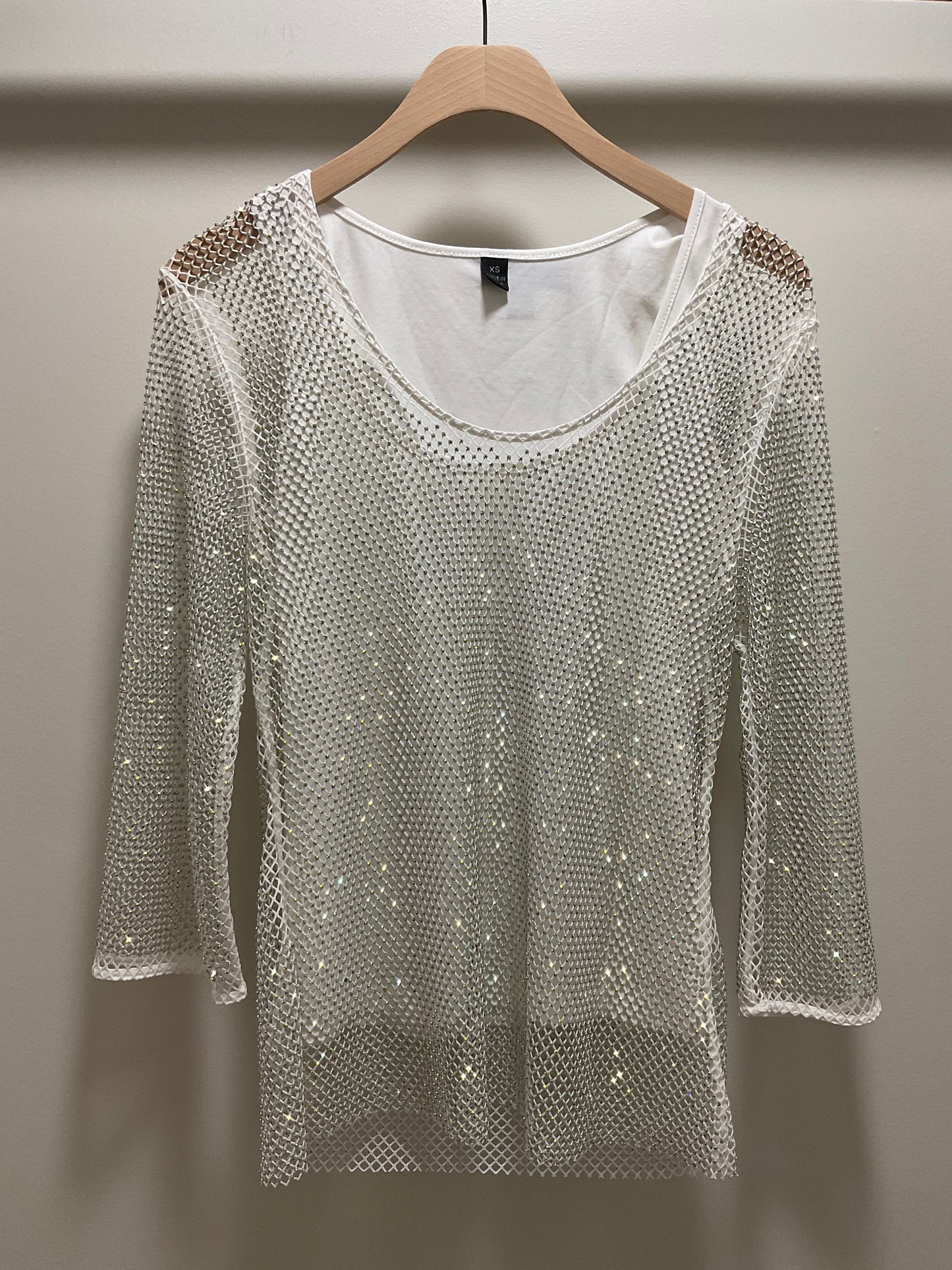 NICKI CRYSTAL MESH TOP