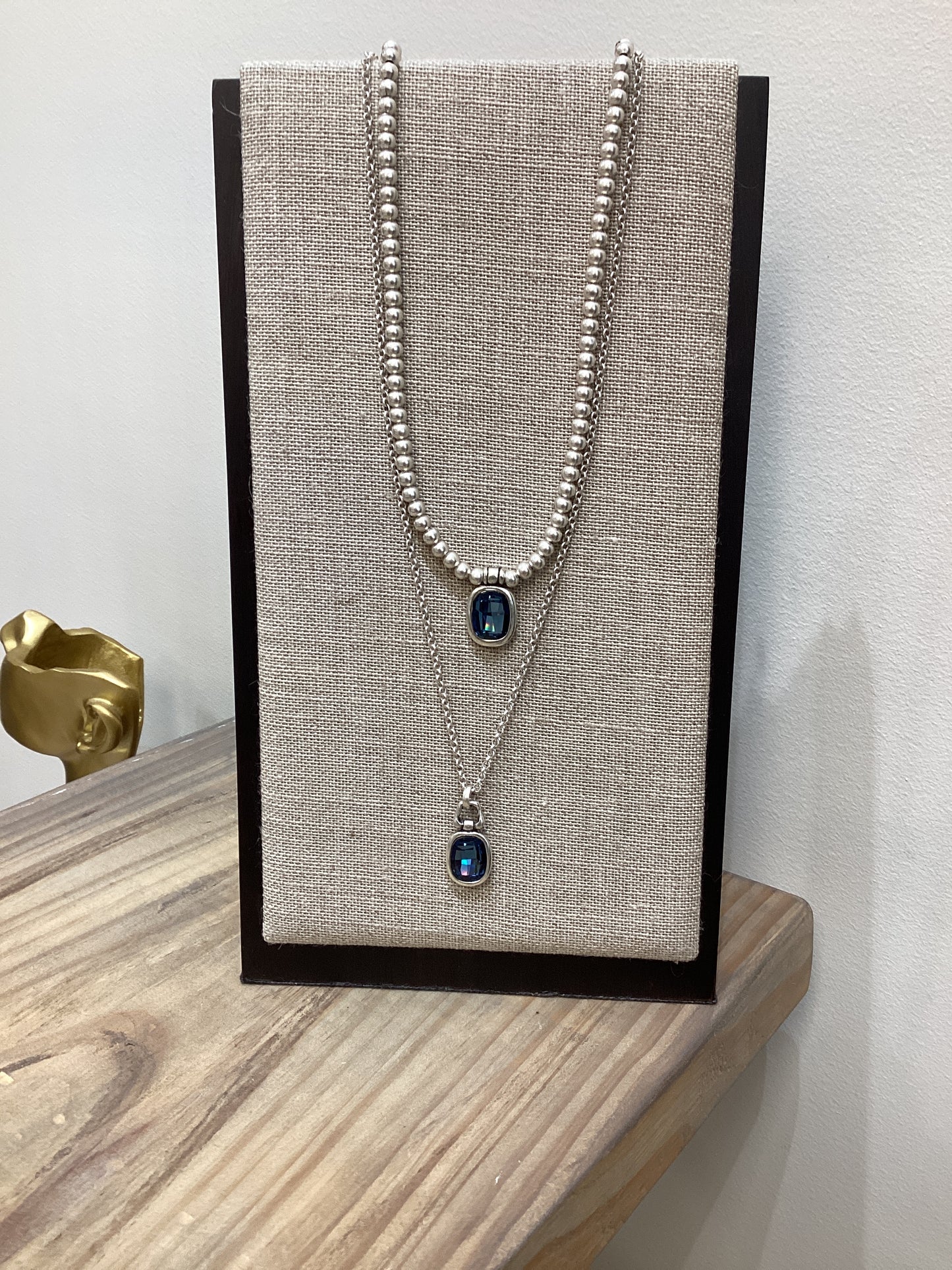 2 STRAND 2 CRYSTAL NECKLACE