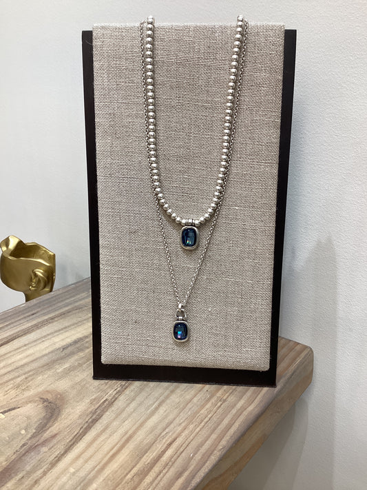 2 STRAND 2 CRYSTAL NECKLACE