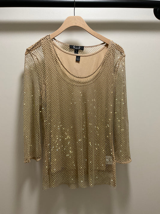 NICKI CRYSTAL MESH TOP