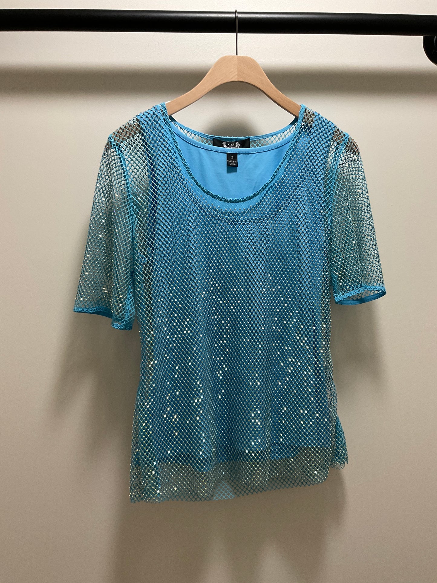 ZOEY BLING MESH TOP