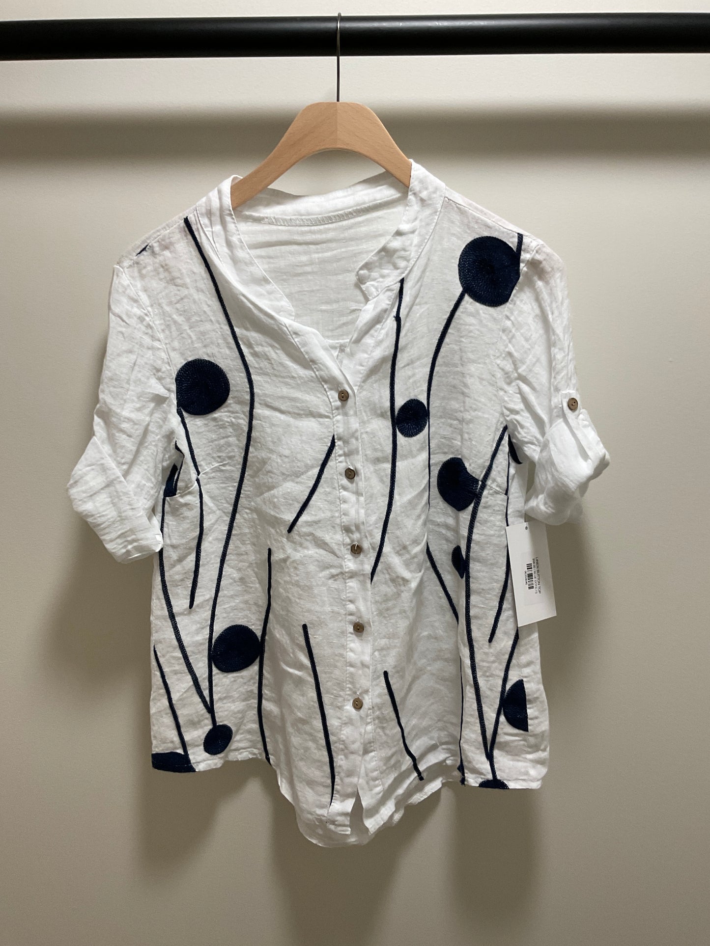 LINEN BUTTON TOP