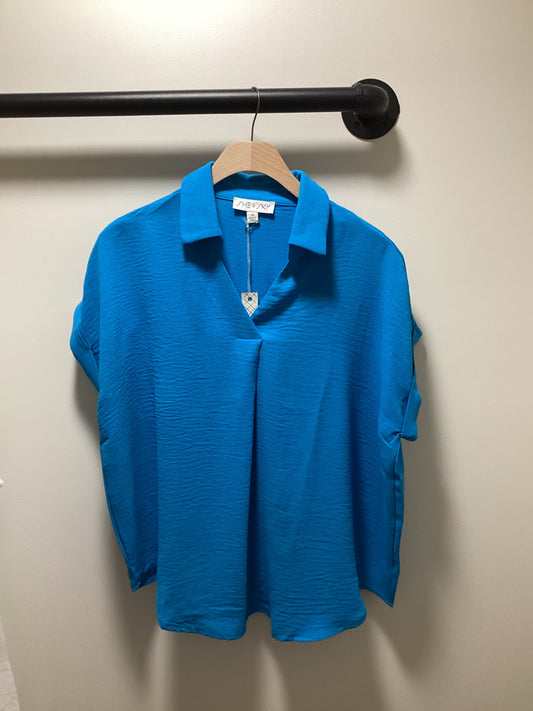 DROP SHOULDER COLLARED TOP
