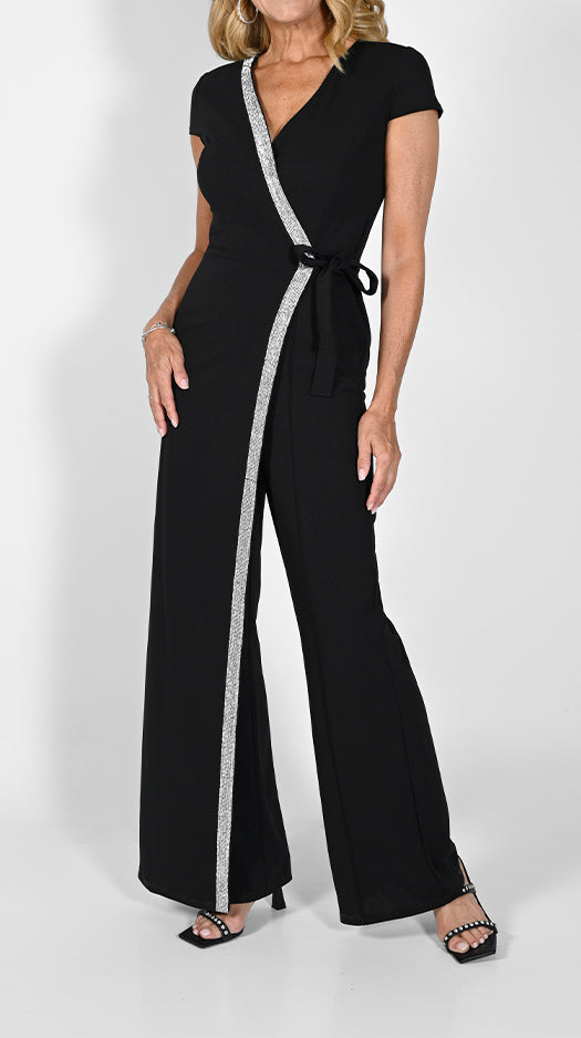 DIAMANTE TRIM JUMPSUIT